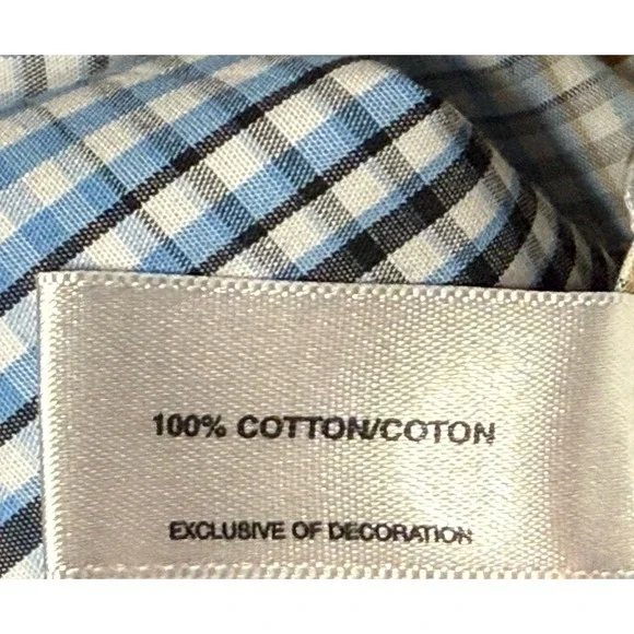 Cutter & Buck Check Dress Shirt Button Down Tan White Gold 2XLT 100% Cotton - Picture 12 of 14